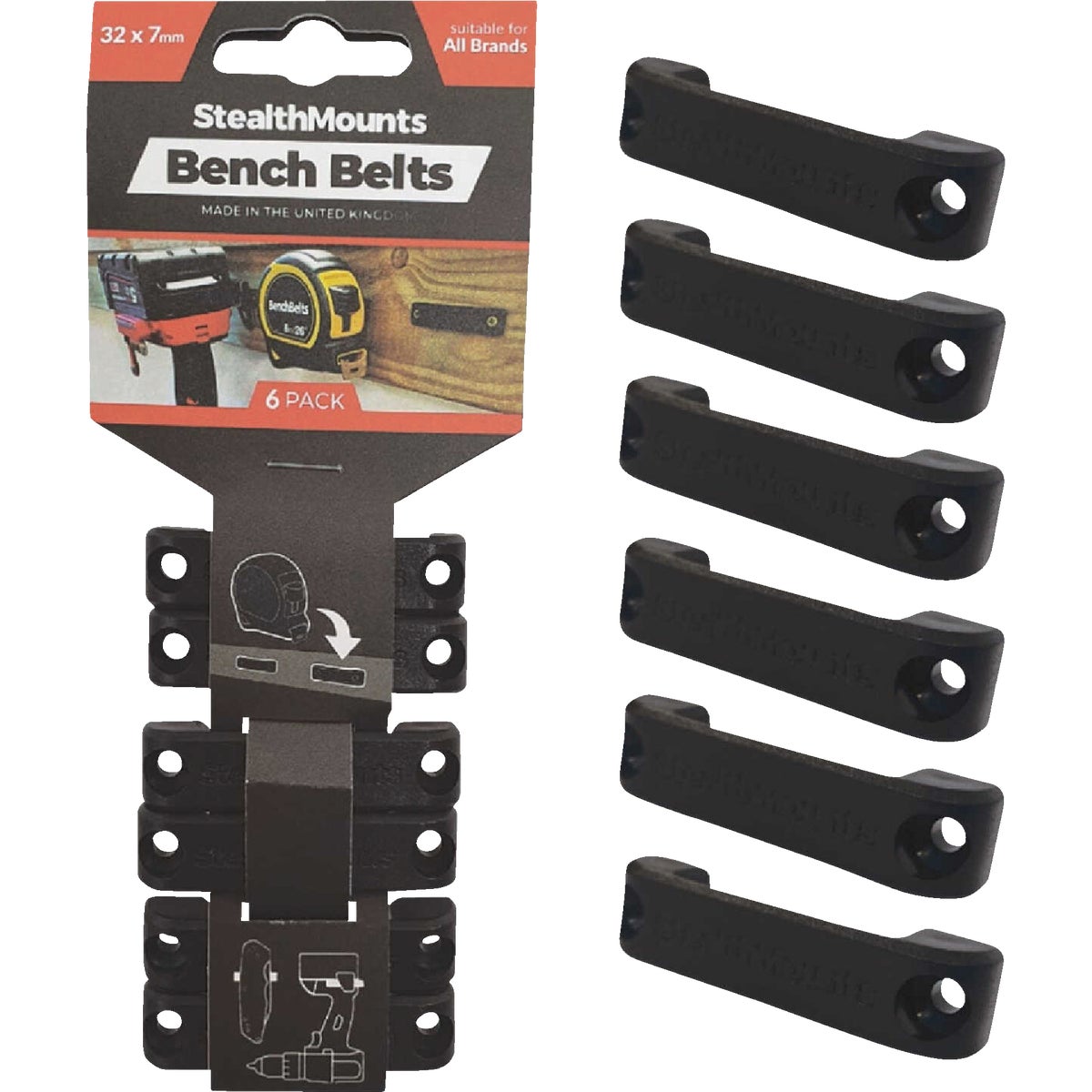 StealthMounts Bench Belts Universal Tool Hangers (6-Pack)