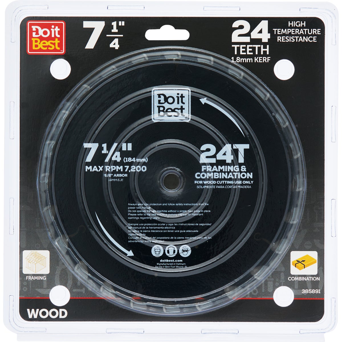 Do it Best 7-1/4 In. 24-Tooth Framing & Combination Circular Saw Blade