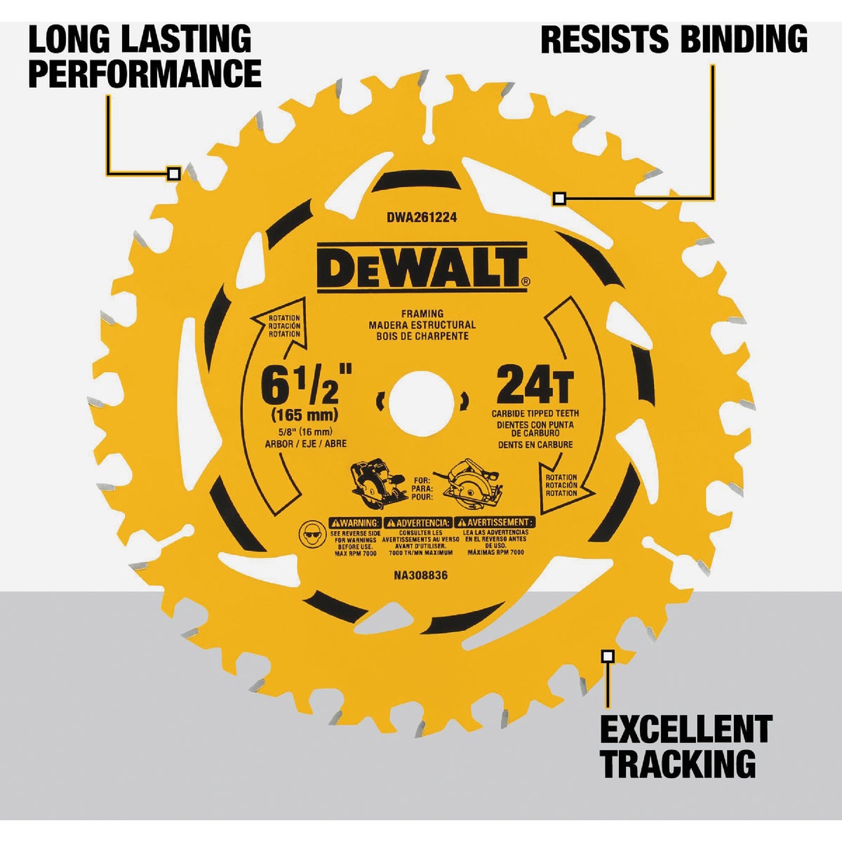 DEWALT 6-1/2 In. 24-Tooth Circular Saw Blade Image 3