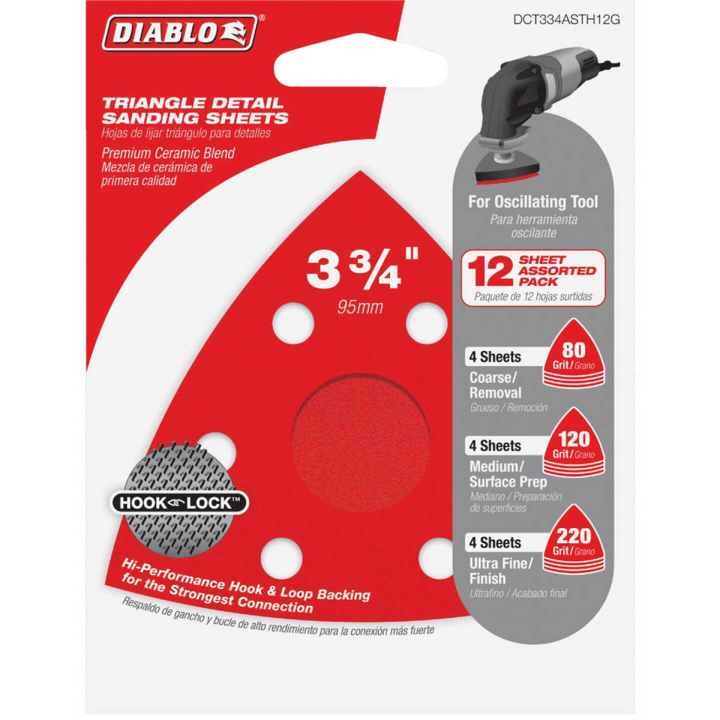 Diablo 120-Grit (Fine) 3-1/8 In. Oscillating Detail Triangle Sanding Sheets (10-Pack) Image 1