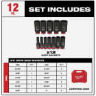 Milwaukee SHOCKWAVE Standard 3/8 In. Drive 6-Point Deep Impact Driver Set (12-Piece) Image 2