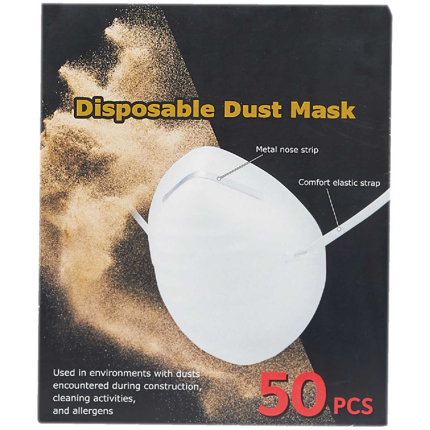 Disposable Dust & Face Mask (50-Pack) Image 2