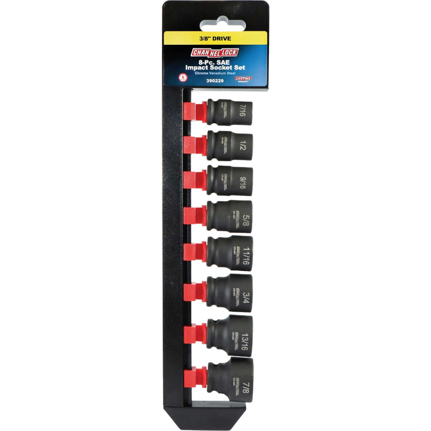 Channellock Standard 3/8 In. Drive 6-Point Shallow Impact Driver Set (8-Piece) Image 1