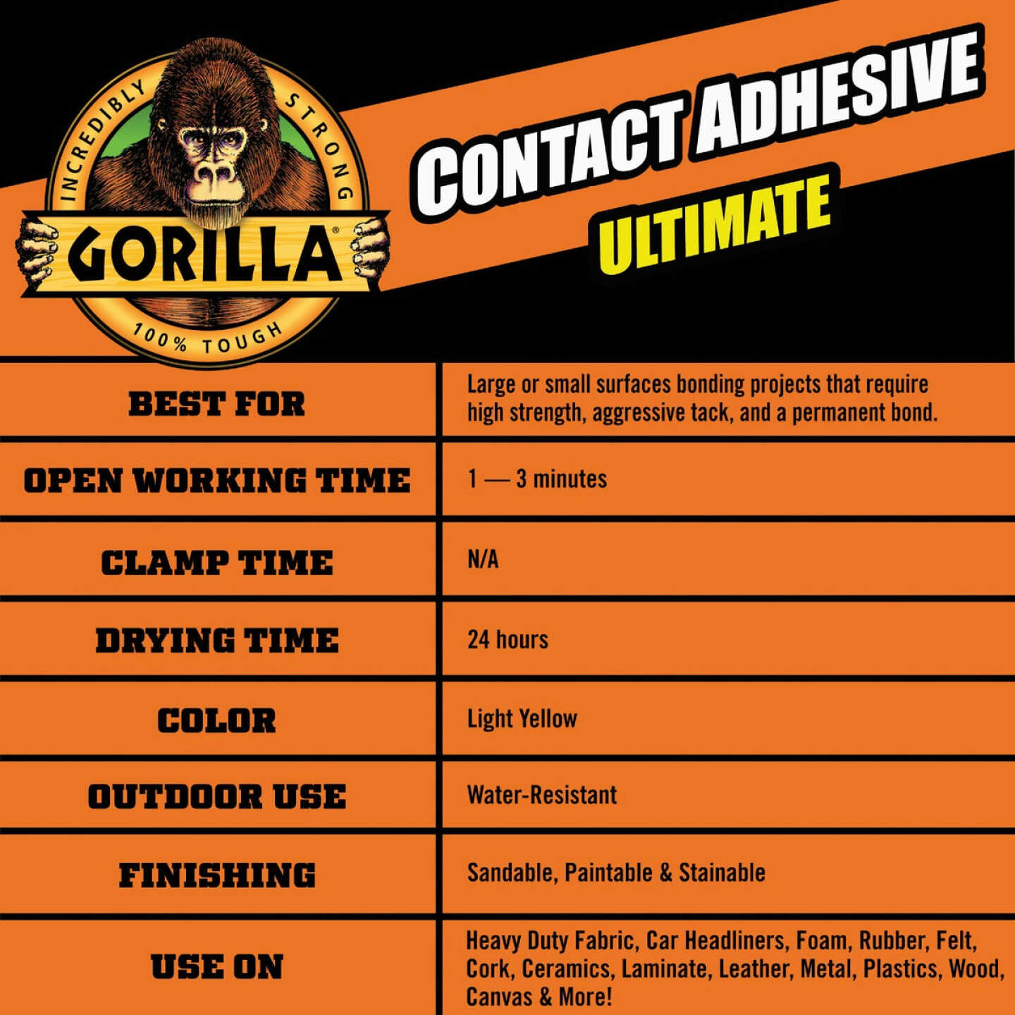 Gorilla 12.2 Oz Ultimate Spray Contact Adhesive Image 3