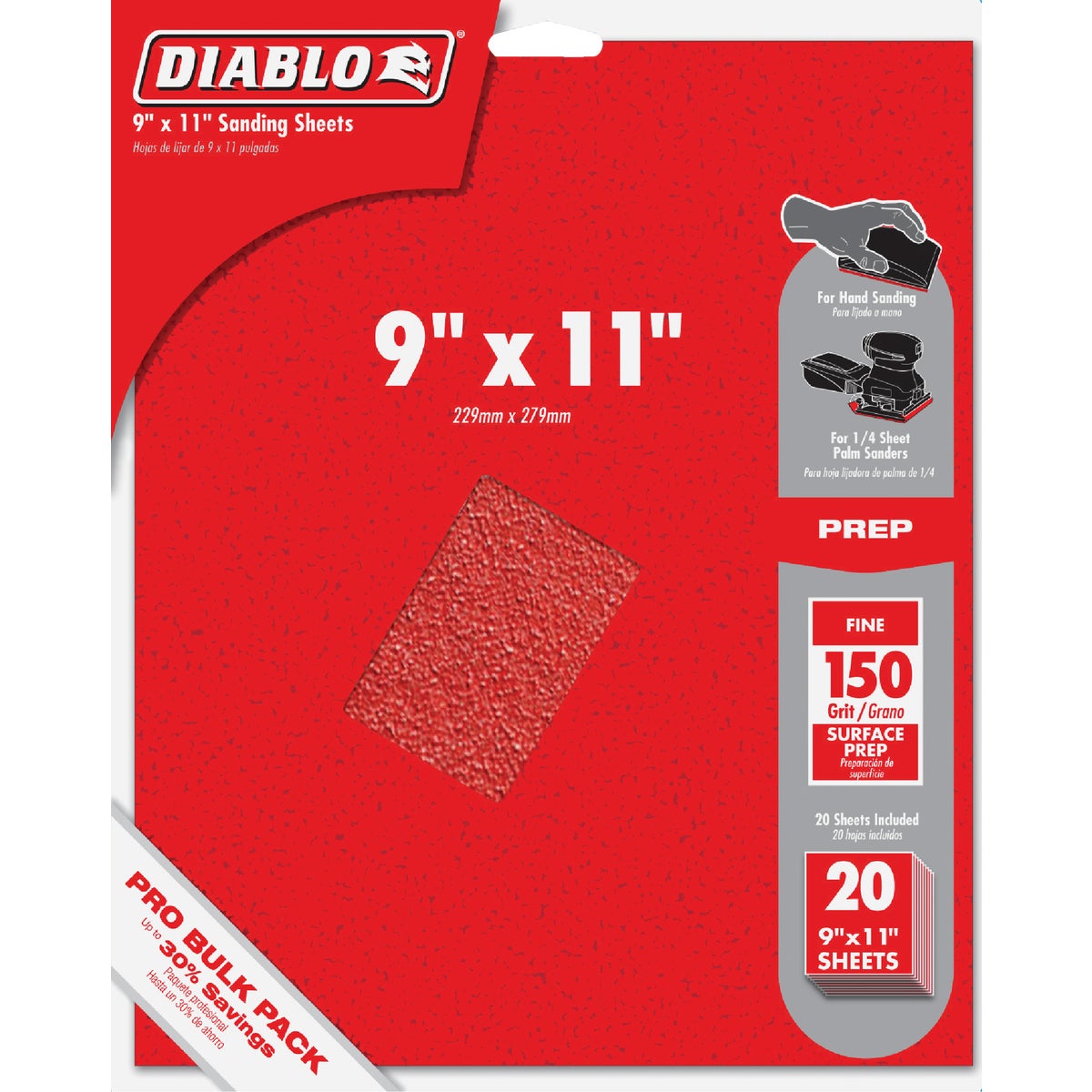 Diablo 9 In. x 11 In. 150 Grit Very Fine Sandpaper (20-Pack) Image 1