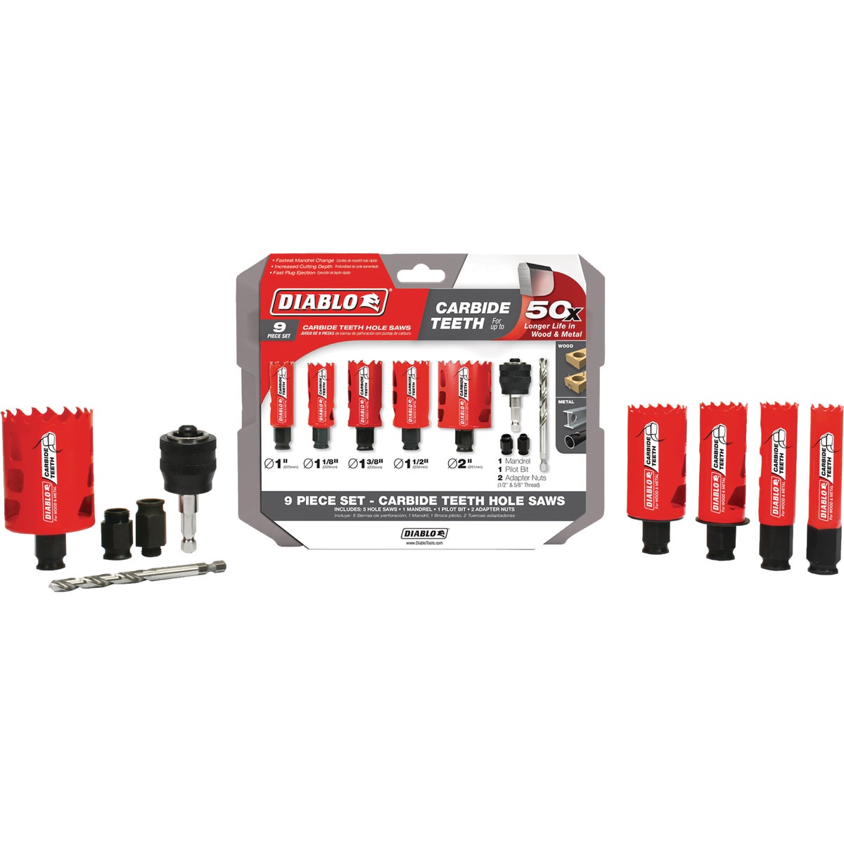 Diablo Carbide-Tipped Hole Saw Set (9-Piece)