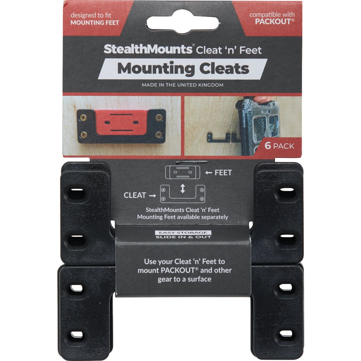 StealthMounts Cleat n' Feet Mounting Cleats Compatible with Milwaukee PACKOUT (6-Pack) Image 3