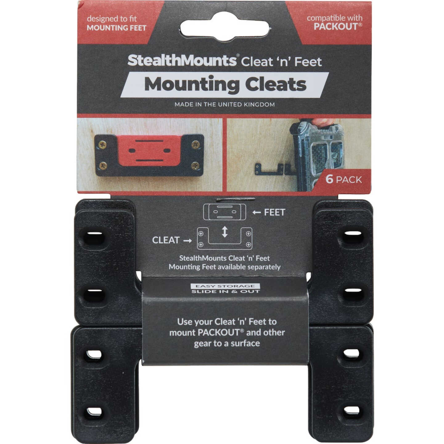 StealthMounts Cleat n' Feet Mounting Cleats Compatible with Milwaukee PACKOUT (6-Pack) Image 3