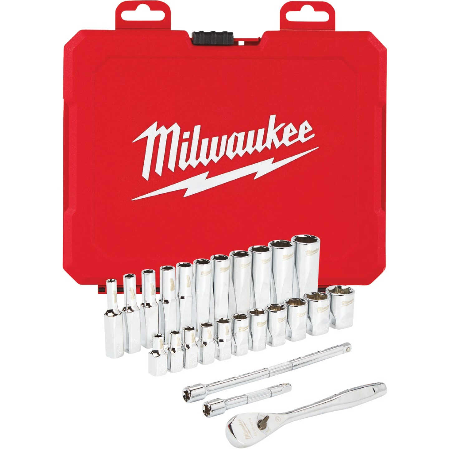 Milwaukee Standard 1/4 In. Drive 6-Point Ratchet & Socket Set (26-Piece) Image 1