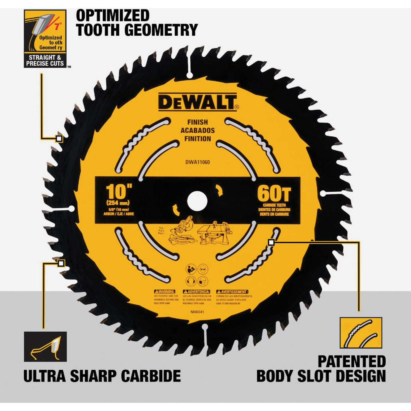 DEWALT 10 In. 60-Tooth Finish Circular Saw Blade Image 2