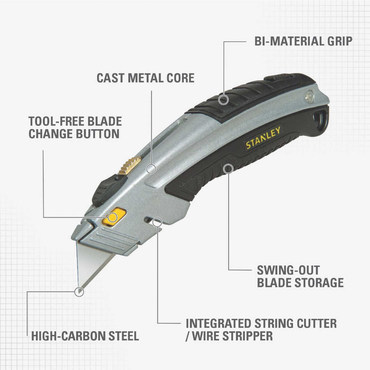 Stanley InstantChange Retractable Straight Utility Knife Image 4