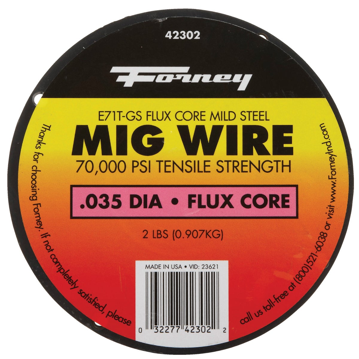 Forney E71T-GS 0.035 In. Flux Core Mild Steel Mig Wire, 2 Lb. Image 2