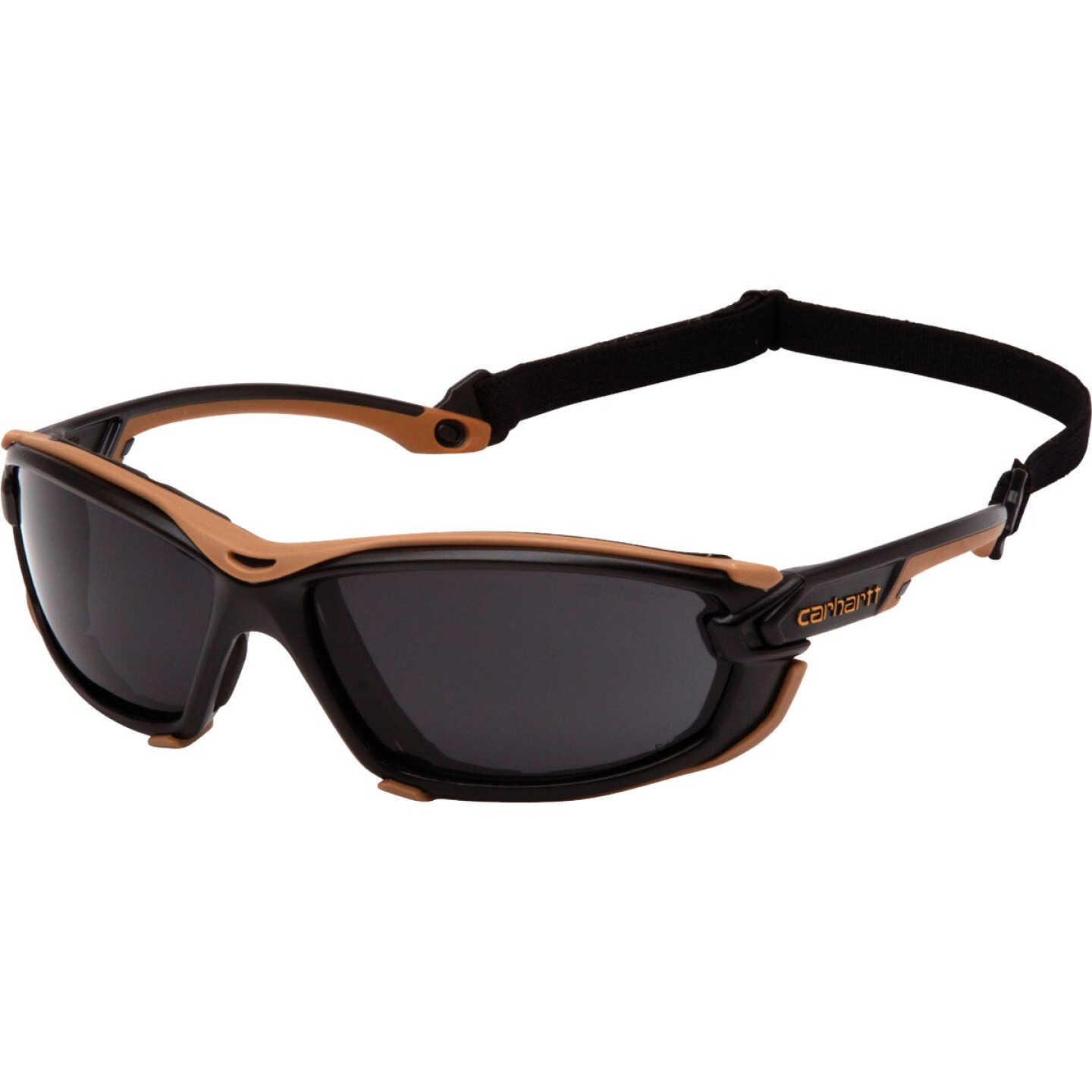 Carhartt Toccoa Black & Tan Frame Safety Glasses with Gray H2MAX Anti-Fog Lenses Image 1