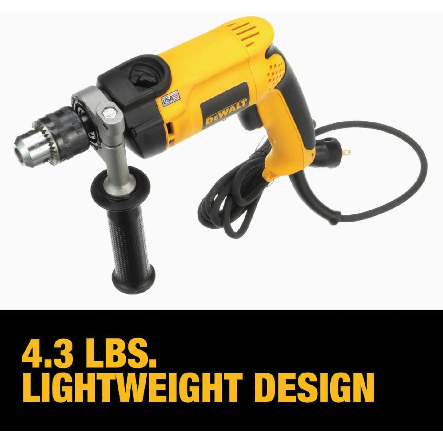 DEWALT 1/2 In. Keyed 8.5-Amp VSR Single-Speed Electric Hammer Drill Image 6