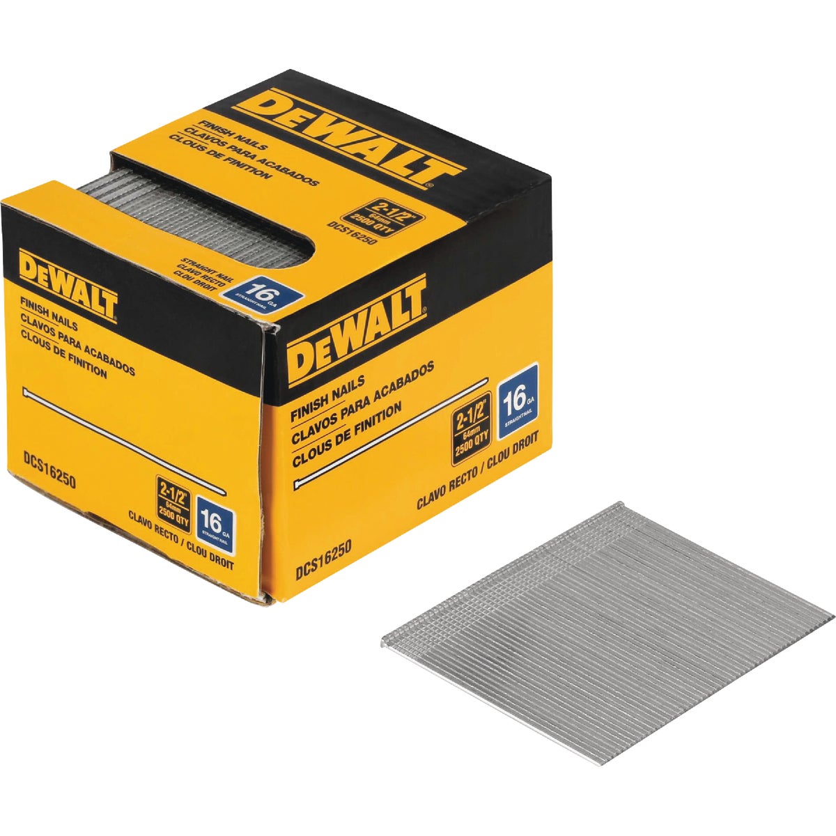 DEWALT 2-1/2 In. 16-Gauge Straight Finish Nails (2500 Ct.)
