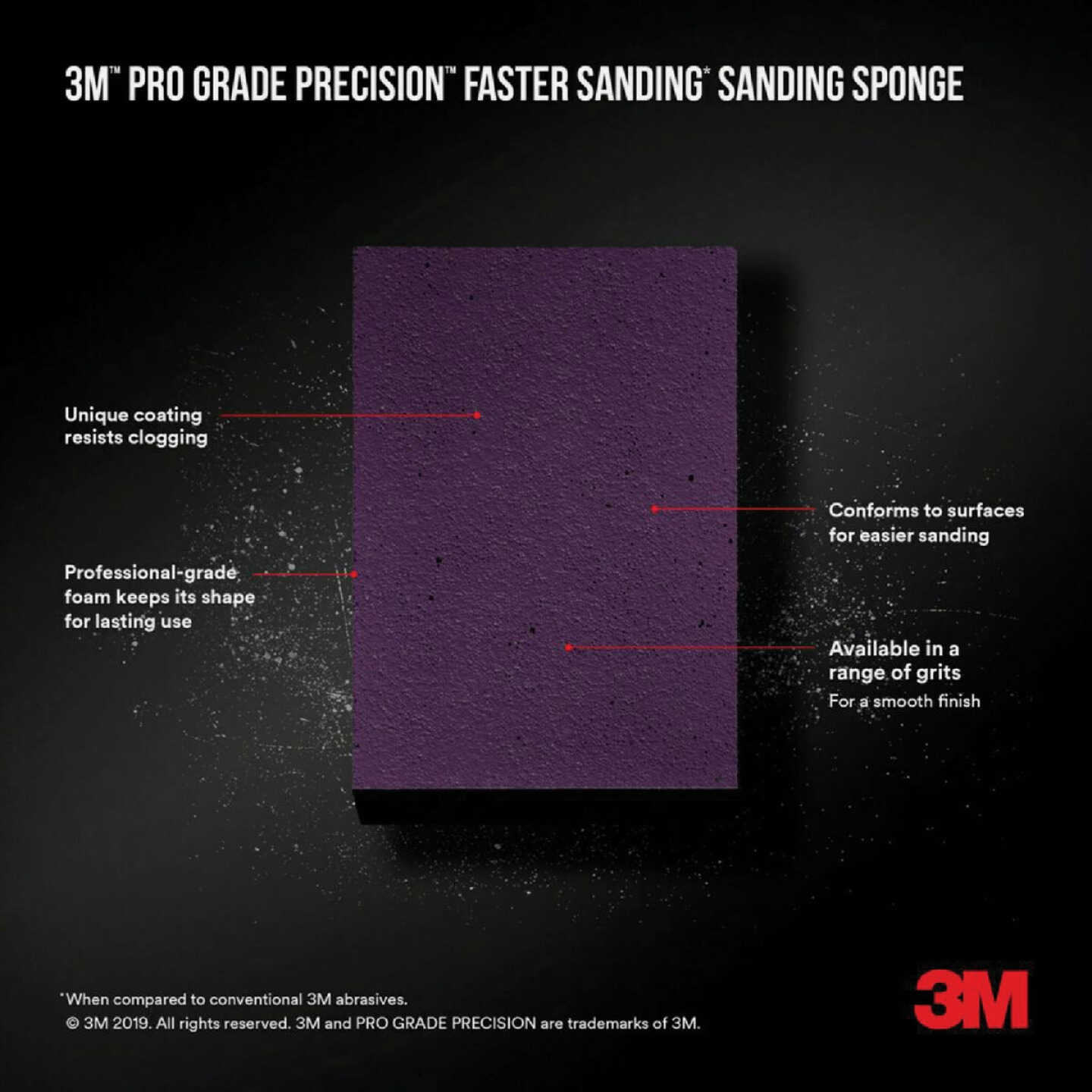 3M Pro Grade Precision 2.5 In. x 4.5 In. x 1 In. 120 Grit Fine Sanding Sponge Image 3