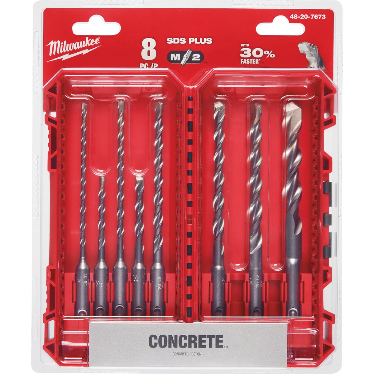 Milwaukee 8-Piece SDS Plus M/2 2-Cutter Drill Bit Kit Image 7