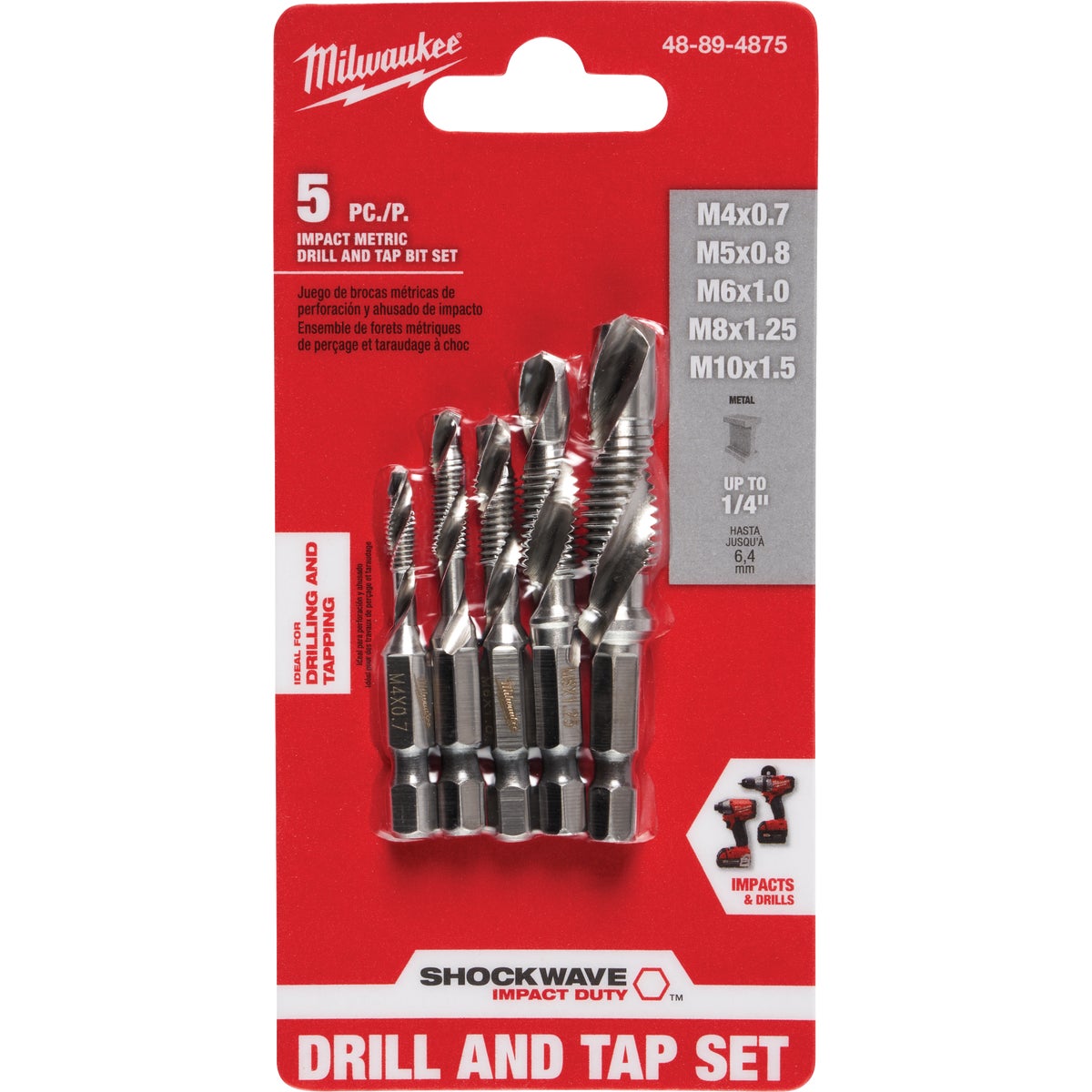 Milwaukee Shockwave Metric Impact Drill Tap Bit Set (5-Piece) Image 5