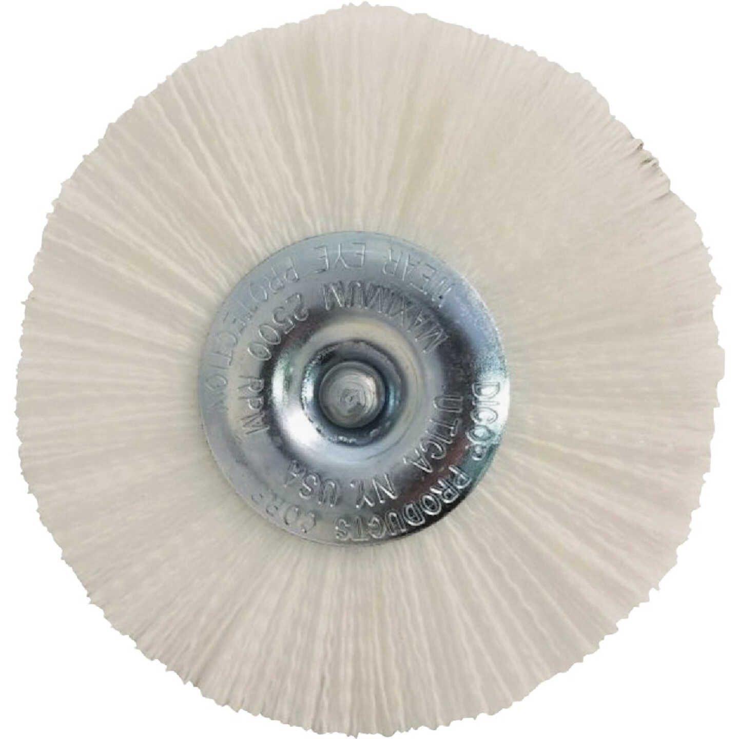 Dico Nyalox 4 In. White Nylon Non-Abrasive Drill-Mounted Brush Image 1