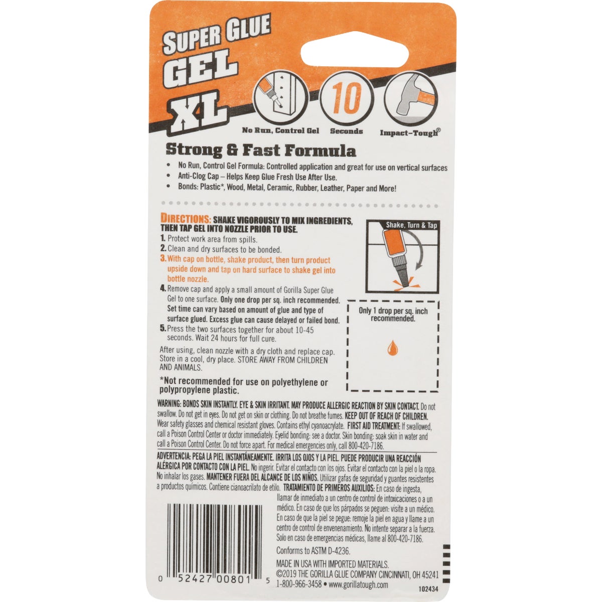 Gorilla 0.88 Oz. Gel Super Glue XL Image 2