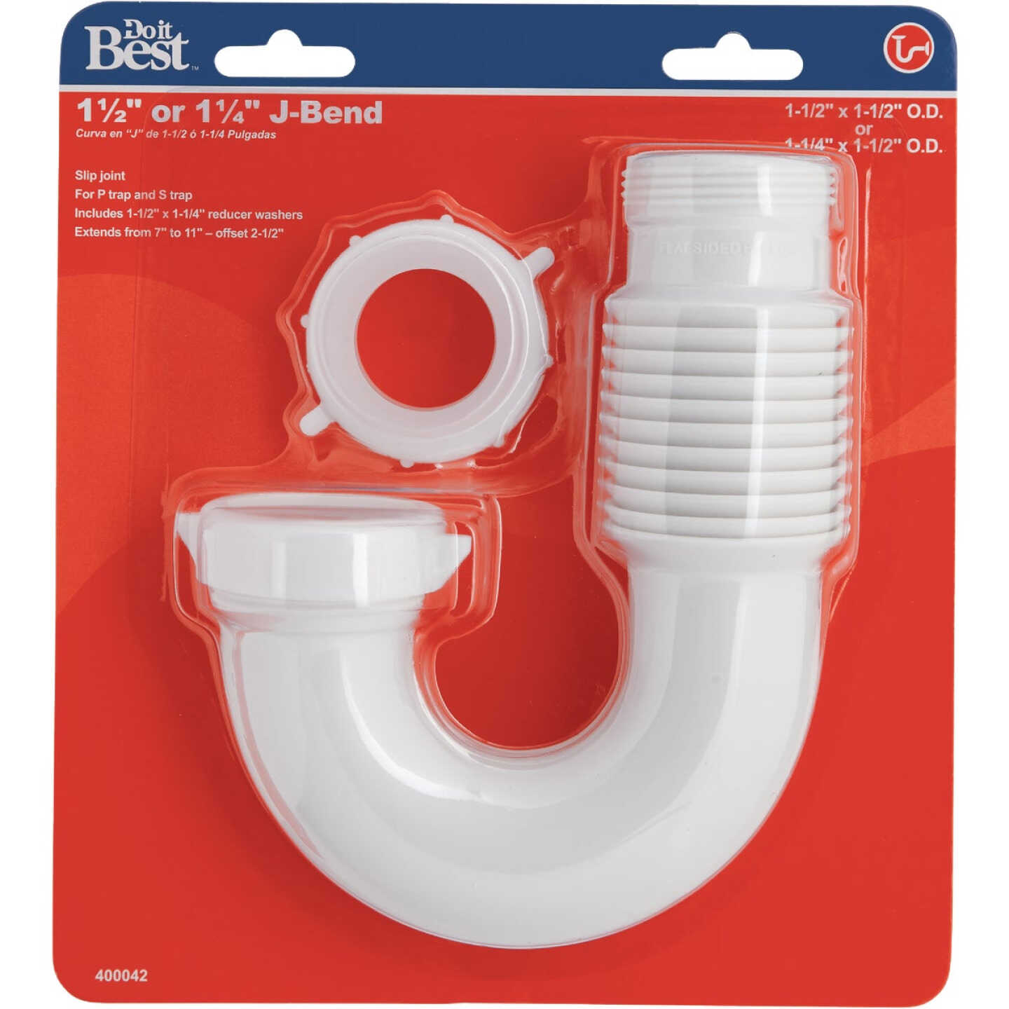 Do it Best 1-1/4 In. x 1-1/2 In. White Plastic J-Bend Image 2