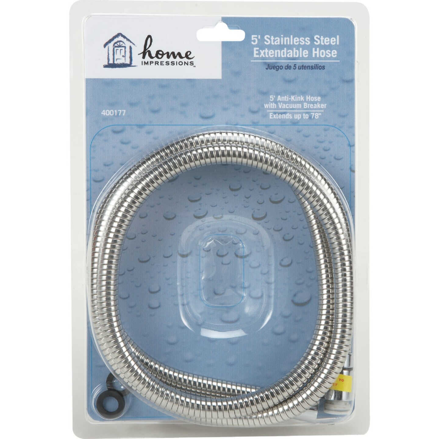 Home Impressions Stainless Steel 60 In. To 82 In. Extendable Shower Hose Image 2