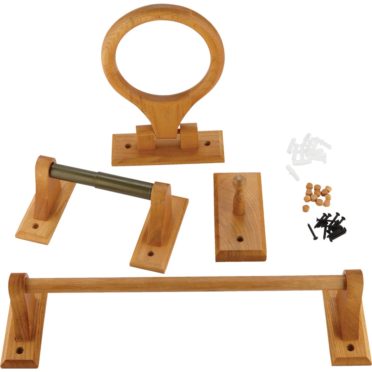 Home Impressions Sierra Medium Oak Bath Hardware Set Image 3