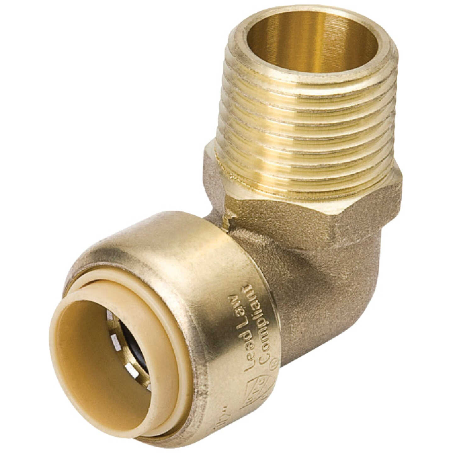 ProLine 1/2 In. PF x MIP Brass Push Fit 90 Male Elbow Image 1
