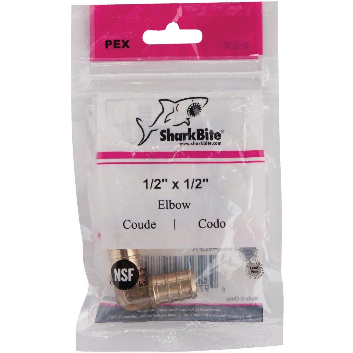 SharkBite 1/2 In. x 1/2 In. Barb 90 Deg. Brass PEX Elbow (1/4 Bend) Image 2