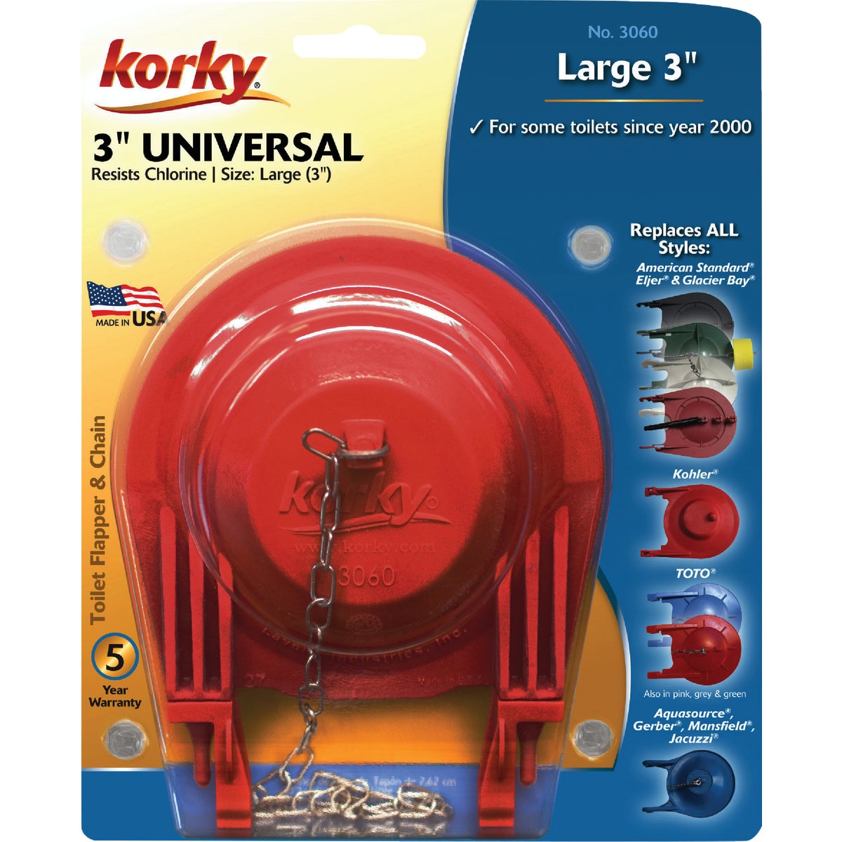 Korky 3 In. Premium Rubber Adjustable Flapper Image 6