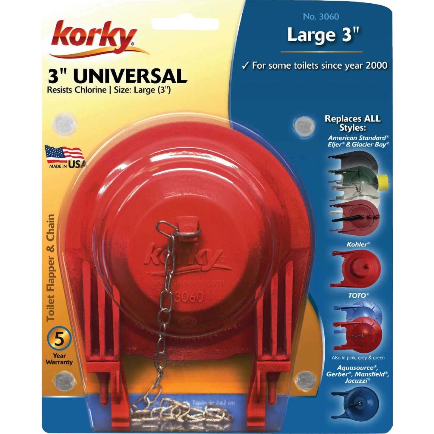 Korky 3 In. Premium Rubber Adjustable Flapper Image 6