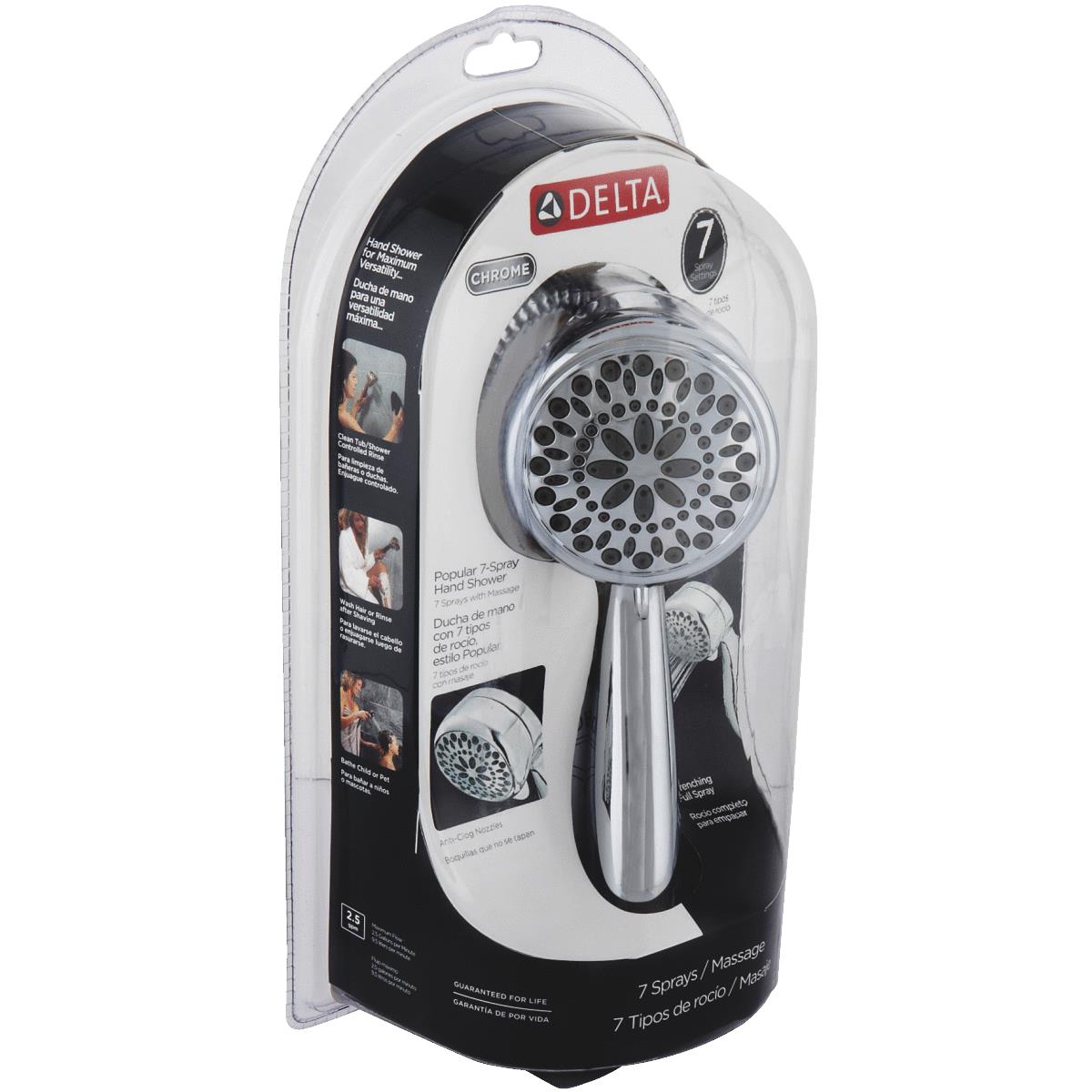 Delta 7-Spray 2.5 GPM Chrome Hand-Held Shower Image 1