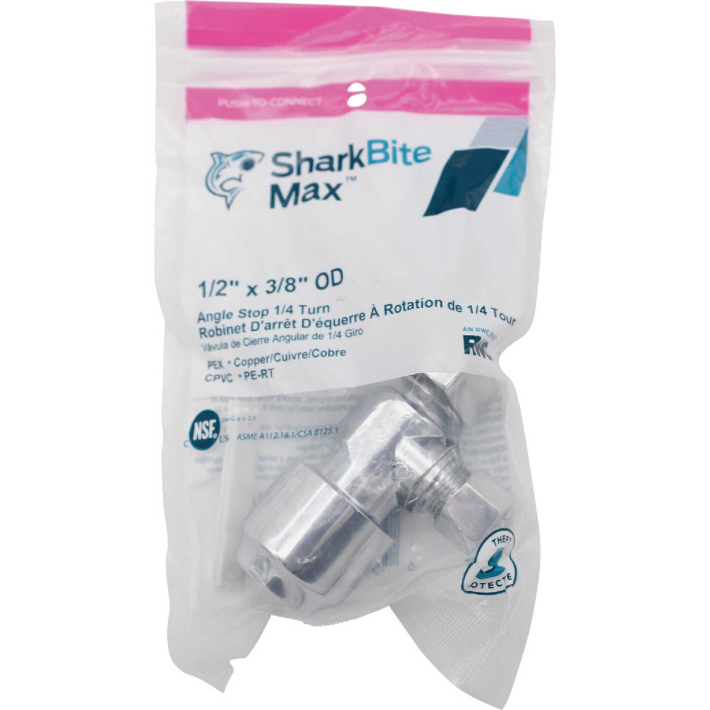 SharkBite 1/2 In. SB X 3/8 In. OD Quick Connect Angle Valve Image 6