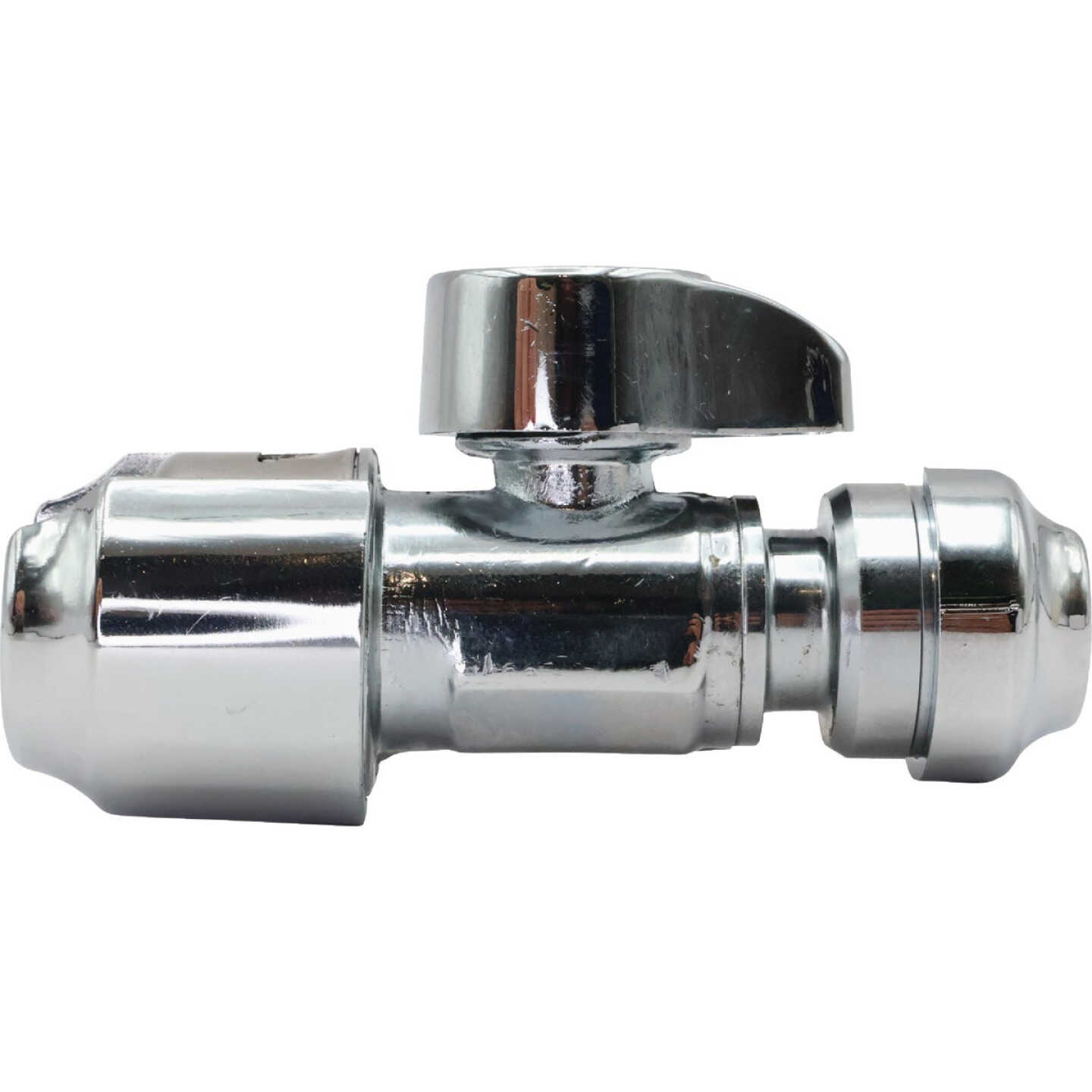 SharkBite 1/2 In. x 1/4 In. (3/8 In. OD) Brass Straight Stop Valve Image 1