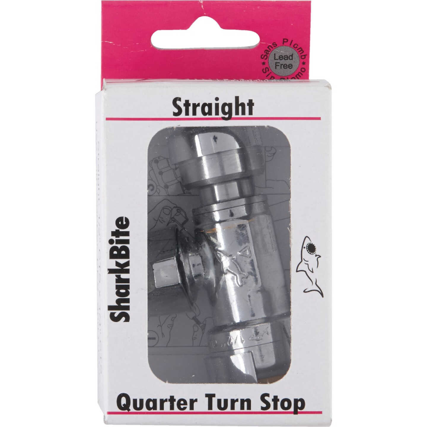 SharkBite 1/2 In. x 1/4 In. (3/8 In. OD) Brass Straight Stop Valve Image 2