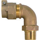 Anderson Metals 3/4 In. 90 Deg. Brass Elbow, MIP Polyethylene Pipe Connector (1/4 Bend) Image 1