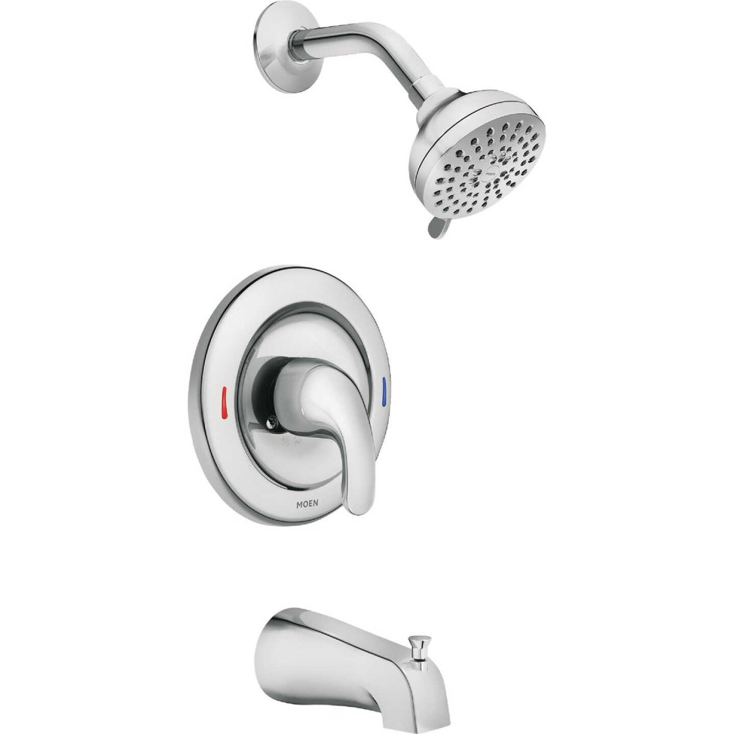 Moen Adler Posi-Temp 1-Handle Lever Tub and Shower Faucet, Chrome Image 1