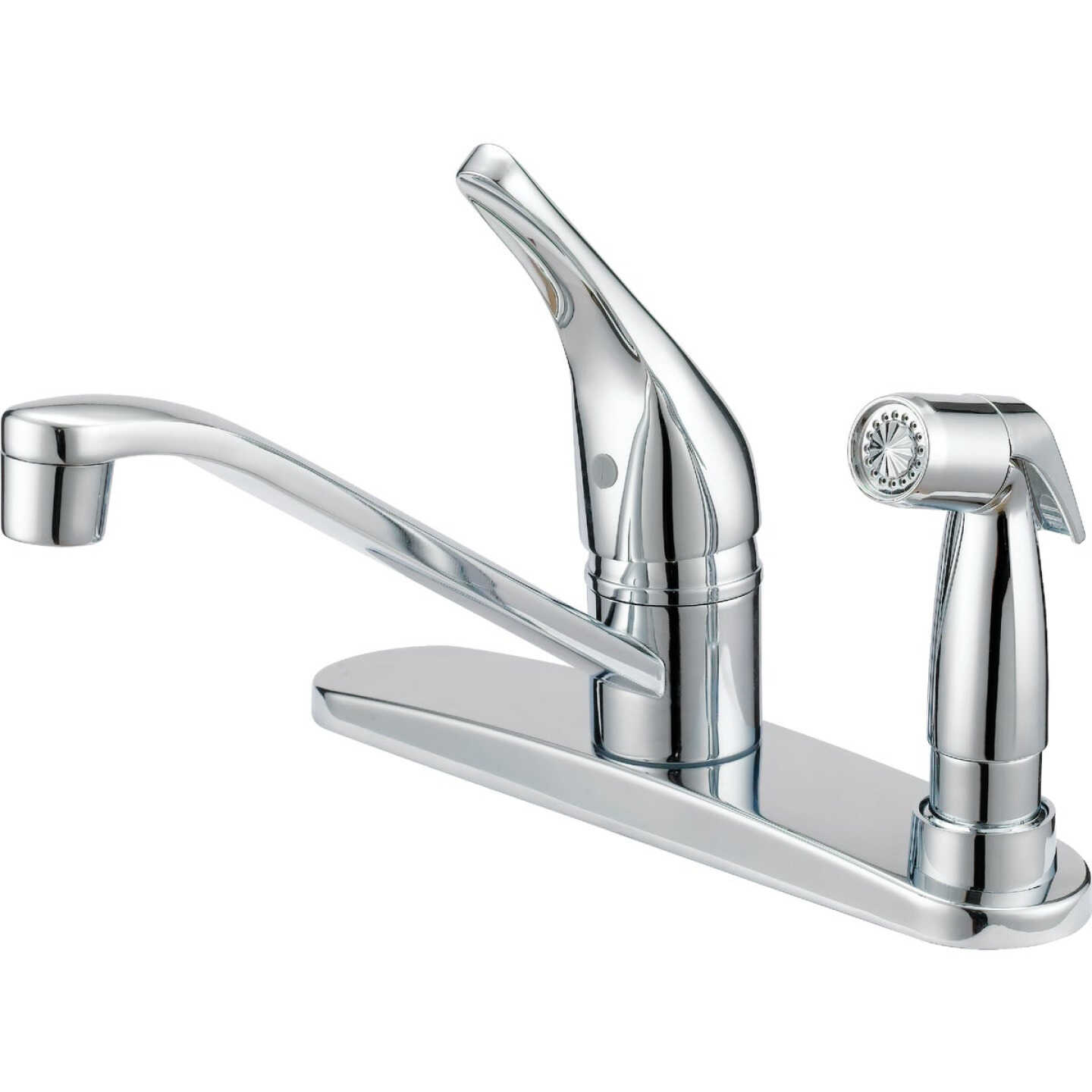 Home Impressions 1-Handle Lever Kitchen Faucet with Deck Spray, Chrome Image 1