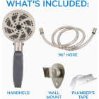 Oxygenics CareSpa 5-Spray 1.8 GPM Handheld Showerhead, Brushed Nickel Image 6