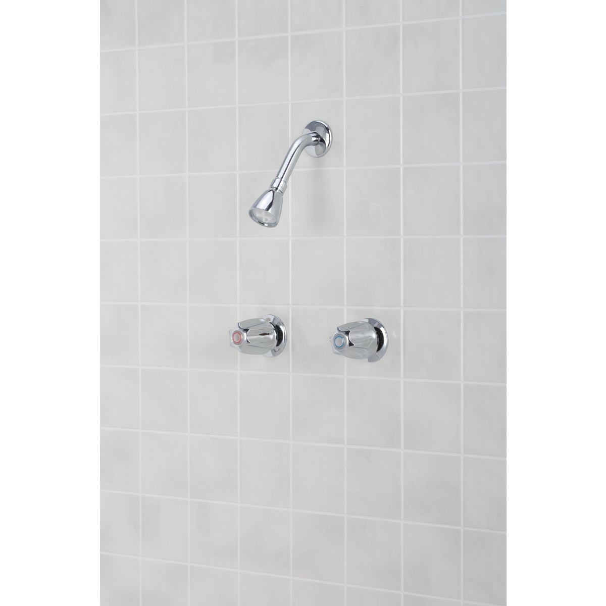 Home Impressions Chrome 2 Metal Handle Compression Shower Faucet Image 2