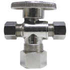 ProLine 5/8 In. OD x 3/8 In. C x 1/4 In. C Chrome Plated Brass Dual Outlet Stop Image 1