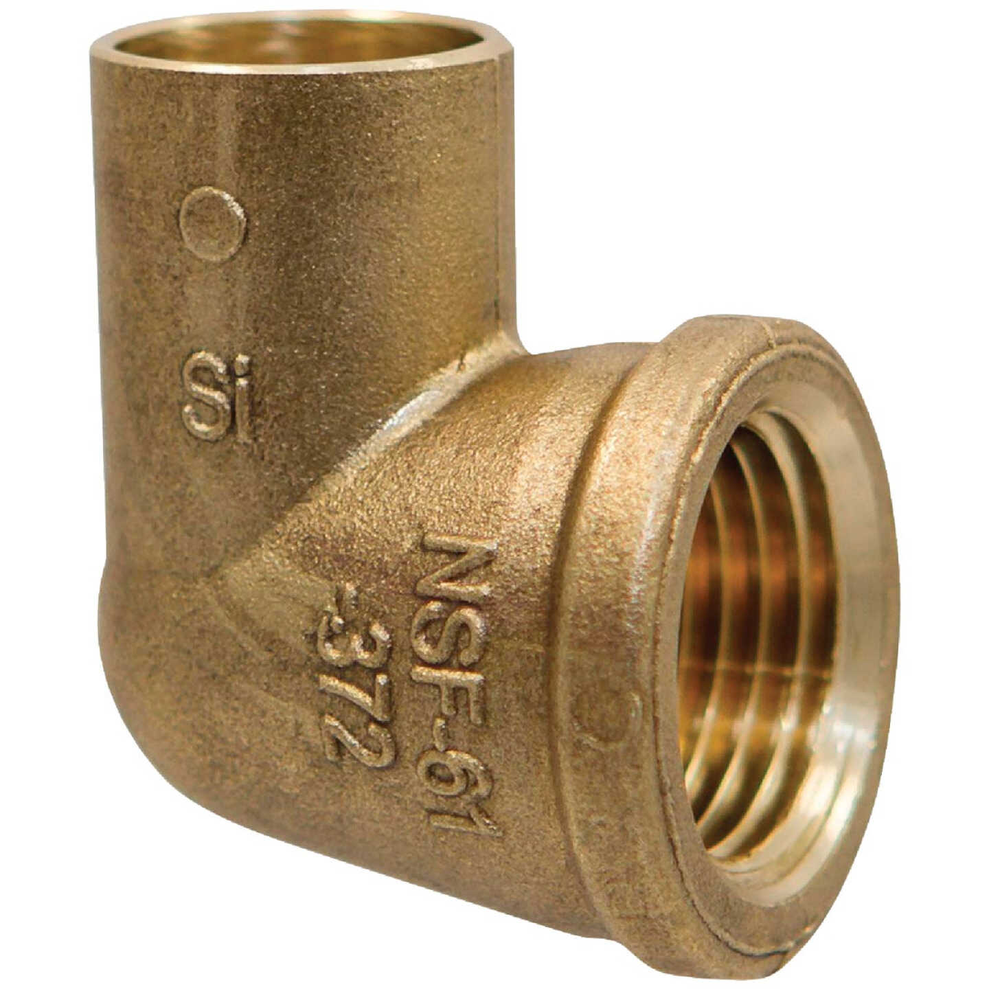 NIBCO 3/4 In. CxF 90 Deg. Cast Brass Copper Elbow (1/4 Bend) Image 1