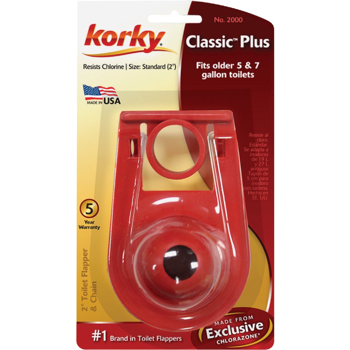 Korky Plus Classic Rubber Flapper with Chain Image 3