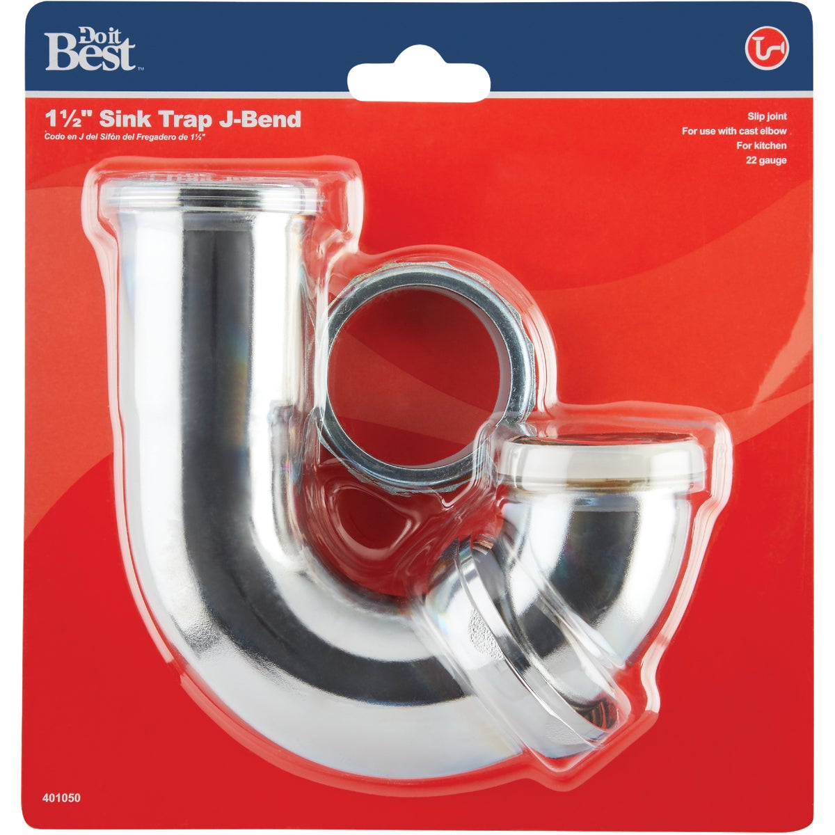 Do it Best 1-1/2 In. Chrome Plated J-Bend, Carded Image 2