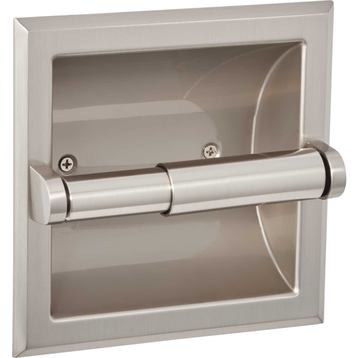 Home Impressions Aria Brushed Nickel Recessed Toilet Paper Holder Image 1