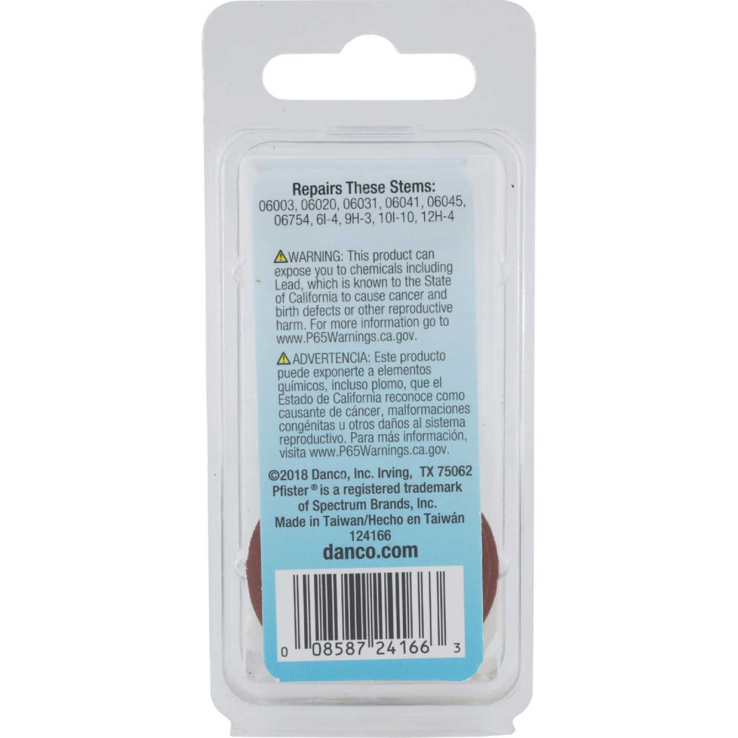 Danco Price Pfister, Tub/Shower Diverter Rubber, Metal, Fiber Faucet Repair Kit Image 3