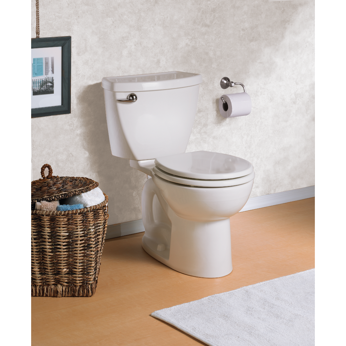 American Standard Cadet 3 White Round Bowl 1.28 GPF Toilet Image 2