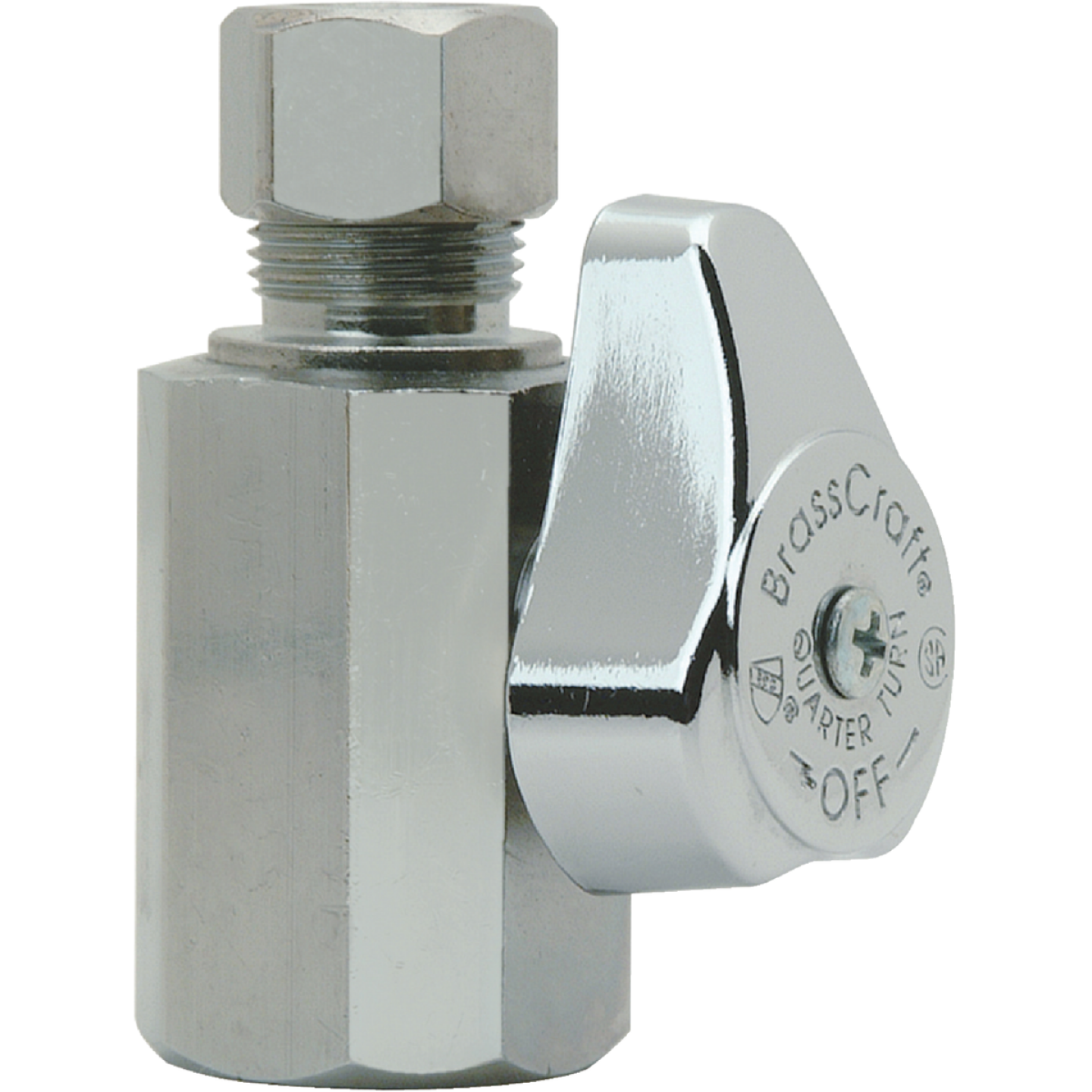 BrassCraft 1/2 In. FIP x 3/8 In. OD CMP Brass Quarter Turn Straight Valve Image 1