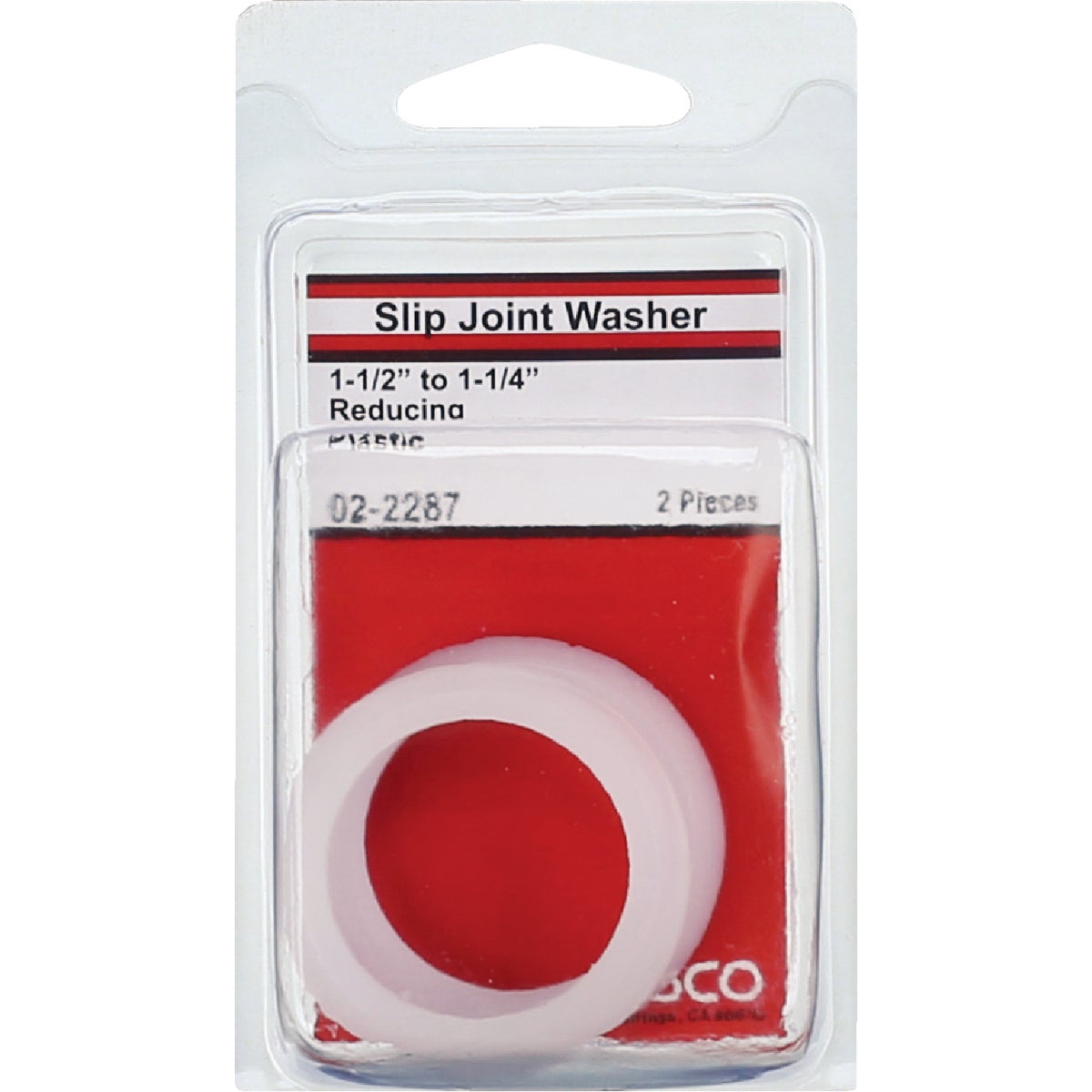 Lasco 1-1/2 In. x 1-1/4 In. White Plastic/Poly Slip Joint Washer (2-Pack) Image 2