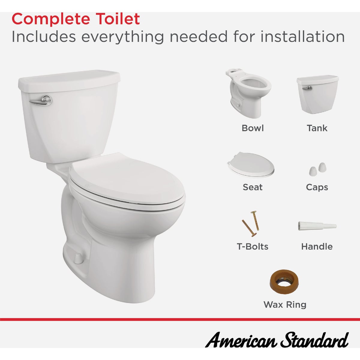 American Standard Cadet 3 10 In. Rough-In White Chair Height Elongated Bowl 1.28 GPF Toilet Image 3